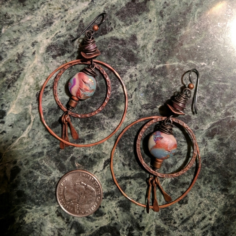 Copper earrings